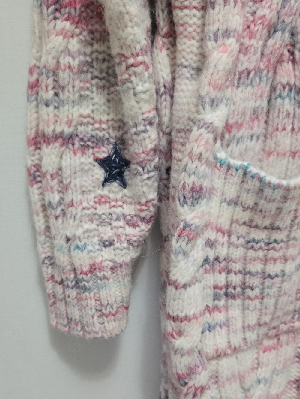 Anthropologie Pilcro Star Granny Cardigan Sweater Cable Knit Longline Duster XS - Picture 13 of 16